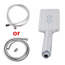 ABS Square 3 Functions Chrome Rainfall Hand Held Shower Head With Water Hose - NZHomeware