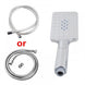 ABS Square 3 Functions Chrome Rainfall Hand Held Shower Head With Water Hose - NZHomeware