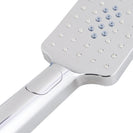 ABS Square 3 Functions Chrome Rainfall Hand Held Shower Head With Water Hose - NZHomeware