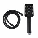 ABS Square 3 Functions Matte Black Hand Held Shower Head With Shower Hose - NZHomeware