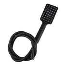 ABS Square 3 Functions Matte Black Hand Held Shower Head With Shower Hose - NZHomeware
