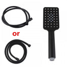 ABS Square 3 Functions Matte Black Hand Held Shower Head With Shower Hose - NZHomeware