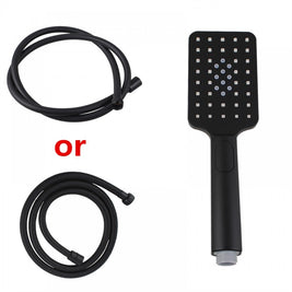 ABS Square 3 Functions Matte Black Hand Held Shower Head With Shower Hose - NZHomeware