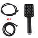 ABS Square 3 Functions Matte Black Hand Held Shower Head With Shower Hose - NZHomeware