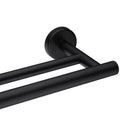 755mm Wall Mounted Double Round Towel Rail Rack Holder Stainless Steel Black - NZHomeware