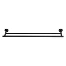 755mm Wall Mounted Double Round Towel Rail Rack Holder Stainless Steel Black - NZHomeware