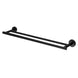 755mm Wall Mounted Double Round Towel Rail Rack Holder Stainless Steel Black - NZHomeware