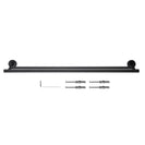 755mm Wall Mounted Double Round Towel Rail Rack Holder Stainless Steel Black - NZHomeware