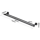 755mm Wall Mounted Double Round Towel Rail Rack Holder Stainless Steel Black - NZHomeware