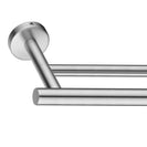 755mm Wall Double Round Towel Rail Rack Holder Stainless Steel Brushed Nickel - NZHomeware