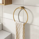 Diamora Luxury Knurled Brushed Yellow Gold Hand Towel Ring Towel Rail Stainless Steel 304 - NZHomeware