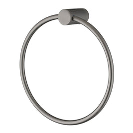 Diamora Luxury Knurled Hand Towel Holder Ring Gunmetal Grey Stainless Steel Bathroom - NZHomeware