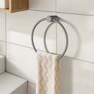 Diamora Luxury Knurled Hand Towel Holder Ring Gunmetal Grey Stainless Steel Bathroom - NZHomeware