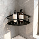 Stainless Steel Matte Black Shower Caddy Shelf - NZHomeware