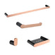 Rose Gold Wall Mounted Bathroom Accessories Set – Robe Hook, Toilet Paper Holder, Towel Rail, Dish Holder Kit - NZHomeware