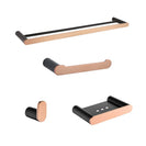 Rose Gold Wall Mounted Bathroom Accessories Set – Robe Hook, Toilet Paper Holder, Double Towel Rail, Dish Holder Kit (Copy) - NZHomeware