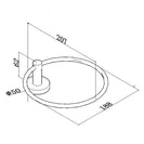 Euro Pin Lever Round Brushed Nickel Hand Towel Ring Wall Mounted - NZHomeware