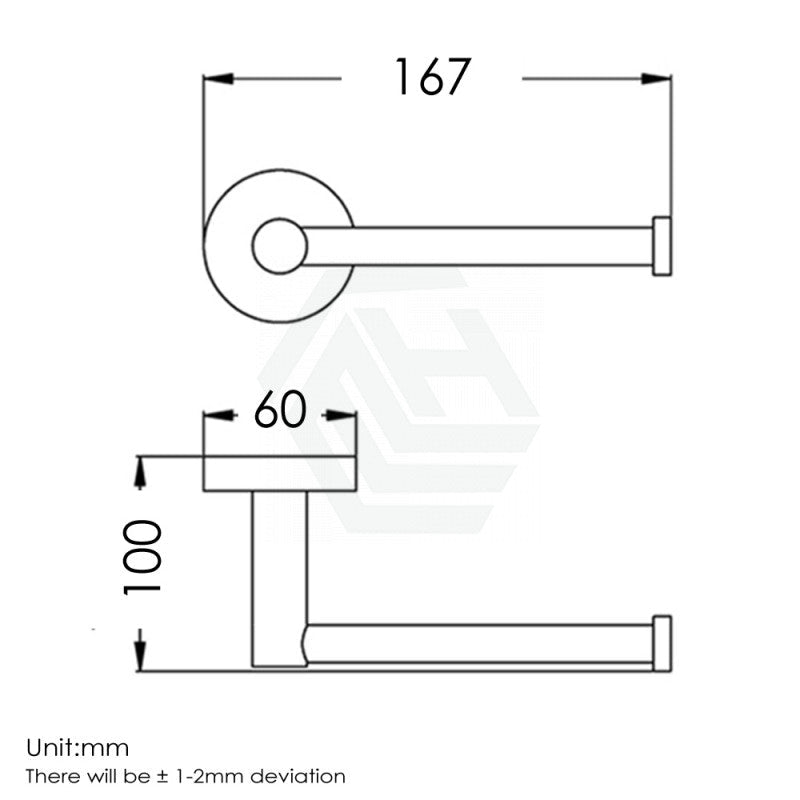 Brushed Yellow Gold Toilet Paper Holder – Round 304 Stainless Steel Wall Mounted size guide 1