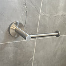 Euro Pin Lever Stainless Steel Round Brushed Nickel Toilet Paper Roll Holder Wall Mounted - NZHomeware