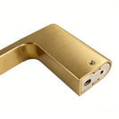 Square Brushed Yellow Gold Single Towel Rail 600mm Solid Brass Wall Mounted - NZHomeware