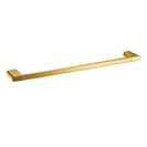 Square Brushed Yellow Gold Single Towel Rail 600mm Solid Brass Wall Mounted - NZHomeware