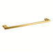 Square Brushed Yellow Gold Single Towel Rail 600mm Solid Brass Wall Mounted - NZHomeware