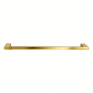 Square Brushed Yellow Gold Single Towel Rail 600mm Solid Brass Wall Mounted - NZHomeware