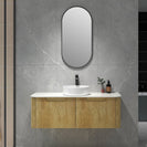 Amos 1210X460X430mm Plywood Light Oak Fluted Curve Vanity With Flat Top - NZHomeware