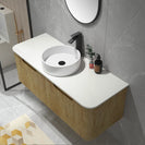 Amos 1210X460X430mm Plywood Light Oak Fluted Curve Vanity With Flat Top - NZHomeware