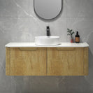 Amos 1210X460X430mm Plywood Light Oak Fluted Curve Vanity With Flat Top - NZHomeware