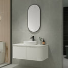 Amos 1210X460X430mm Plywood Matte White Fluted Curve Vanity With Flat Top - NZHomeware