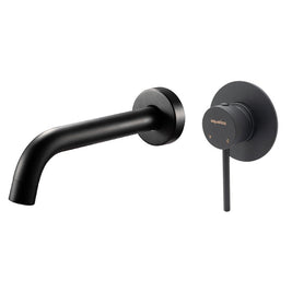 Aquatica All Pressures Circo Shower With Round Bath Spout Matte Black Set - NZHomeware