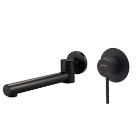 Aquatica All Pressures Circo Shower With Swivel Bath Spout Mixer Black Set - NZHomeware