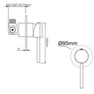 Aquatica All Pressures Circo Shower With Swivel Bath Spout Mixer Black Set - NZHomeware