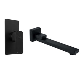 Aquatica All Pressures Mia2 40mm Shower Mixer With Square Swivel Bath Spout Matte Black Set - NZHomeware