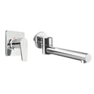 Aquatica All Pressures Saluto Shower Mixer With Round Swivel Bath Spout Chrome Set - NZHomeware