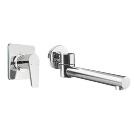 Aquatica All Pressures Saluto Shower Mixer With Round Swivel Bath Spout Chrome Set - NZHomeware