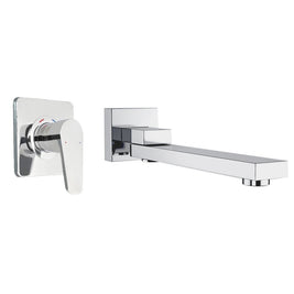 Aquatica All Pressures Saluto Shower Mixer With Square Swivel Bath Spout Chrome Set - NZHomeware