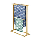 Bamboo Towel Bar Holder Rack 2 Tiers Freestanding Drying Storage - NZHomeware