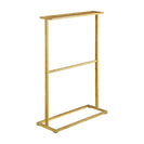 Bamboo Towel Bar Holder Rack 2 Tiers Freestanding Drying Storage - NZHomeware