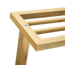 Bamboo Towel Bar Holder Rack 2 Tiers Freestanding Drying Storage - NZHomeware