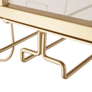 Bar Trolley with Glass Shelves Rolling Wine and Service Trolley With Wine Rack And Glass Holder Modern Home Bar Storage Trolley Suitable for Kitchen and Restaurant - NZHomeware