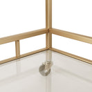 Bar Trolley with Glass Shelves Rolling Wine and Service Trolley With Wine Rack And Glass Holder Modern Home Bar Storage Trolley Suitable for Kitchen and Restaurant - NZHomeware