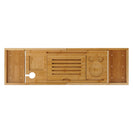 Bath Tub Rack Caddy Tray Wine Glass Book Phone Holder Expandable Bamboo - NZHomeware