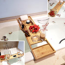 Bath Tub Rack Caddy Tray Wine Glass Book Phone Holder Expandable Bamboo - NZHomeware