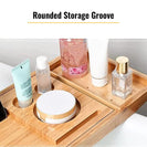 Bath Tub Rack Caddy Tray Wine Glass Book Phone Holder Expandable Bamboo - NZHomeware