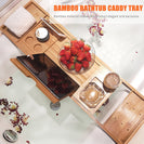 Bath Tub Rack Caddy Tray Wine Glass Book Phone Holder Expandable Bamboo - NZHomeware