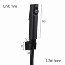 Bathroom Black ABS Handheld Toilet Bidet Spray Kit with 1.2m PVC Water Hose - NZHomeware
