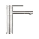Bathroom Brushed Nickel Basin Mixer Tap Swivel Nozzle Faucet Stainless Steel - NZHomeware