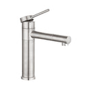 Bathroom Brushed Nickel Basin Mixer Tap Swivel Nozzle Faucet Stainless Steel - NZHomeware